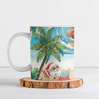 Tropical Christmas Funny Santa Ceramic Mug Beach Vacation