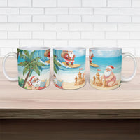 Tropical Christmas Funny Santa Ceramic Mug Beach Vacation