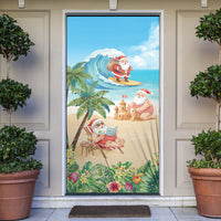Tropical Christmas Funny Santa Door Cover Beach Vacation