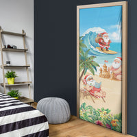 Tropical Christmas Funny Santa Door Cover Beach Vacation