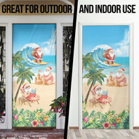 Tropical Christmas Funny Santa Door Cover Beach Vacation