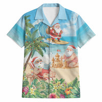 Tropical Christmas Funny Santa Hawaiian Shirt Beach Vacation