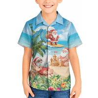 Tropical Christmas Funny Santa Hawaiian Shirt Beach Vacation