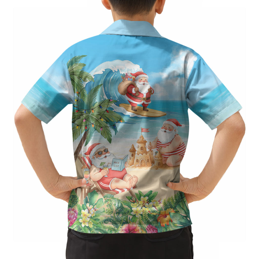 Tropical Christmas Funny Santa Hawaiian Shirt Beach Vacation