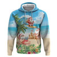 Tropical Christmas Funny Santa Hoodie Beach Vacation