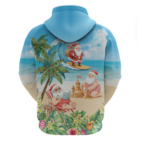 Tropical Christmas Funny Santa Hoodie Beach Vacation