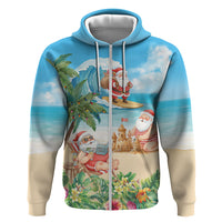 Tropical Christmas Funny Santa Hoodie Beach Vacation