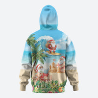Tropical Christmas Funny Santa Hoodie Beach Vacation