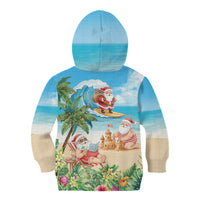 Tropical Christmas Funny Santa Kid Hoodie Beach Vacation