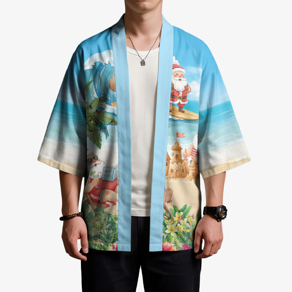Tropical Christmas Funny Santa Kimono Beach Vacation