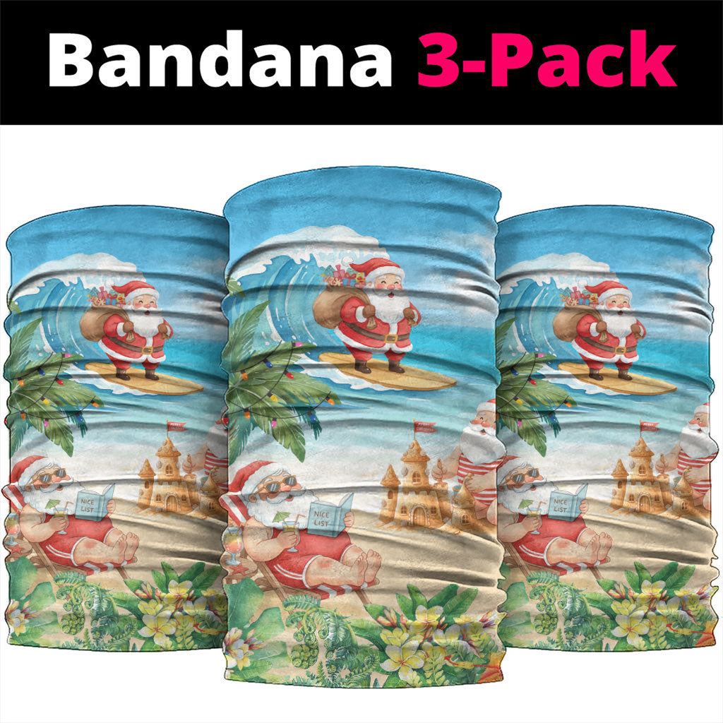 Tropical Christmas Funny Santa Neck Gaiter Beach Vacation