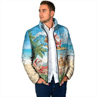 Tropical Christmas Funny Santa Padded Jacket Beach Vacation