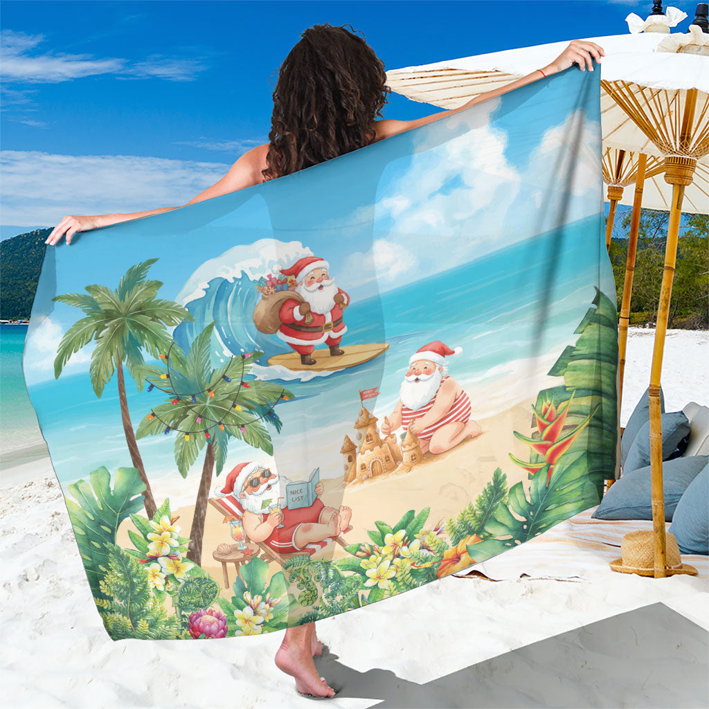 Tropical Christmas Funny Santa Sarong Beach Vacation LT7 One Size 44 x 66 inches Multicolor - Polynesian Pride