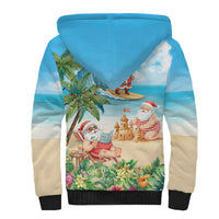Tropical Christmas Funny Santa Sherpa Hoodie Beach Vacation LT7 - Polynesian Pride