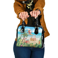 Tropical Christmas Funny Santa Shoulder Handbag Beach Vacation