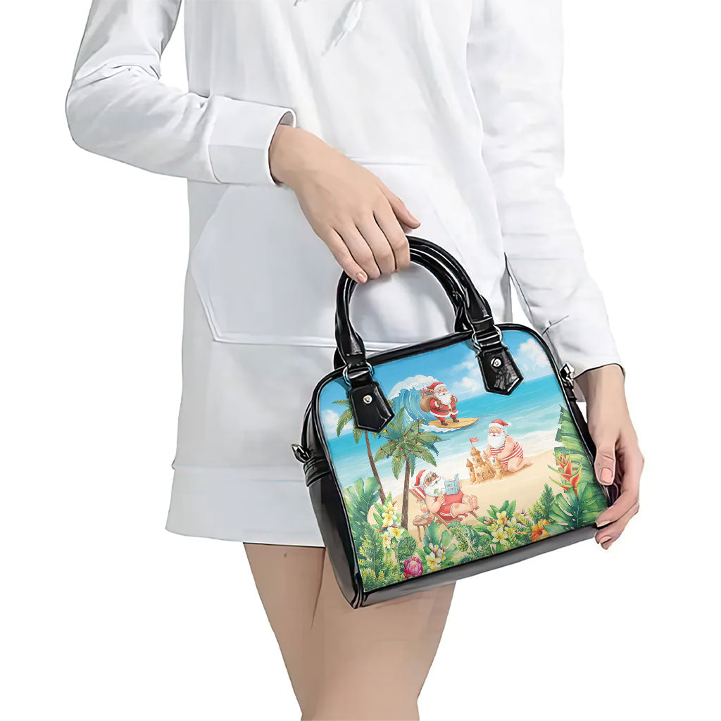 Tropical Christmas Funny Santa Shoulder Handbag Beach Vacation