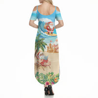 Tropical Christmas Funny Santa Summer Maxi Dress Beach Vacation
