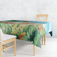 Tropical Christmas Funny Santa Tablecloth Beach Vacation
