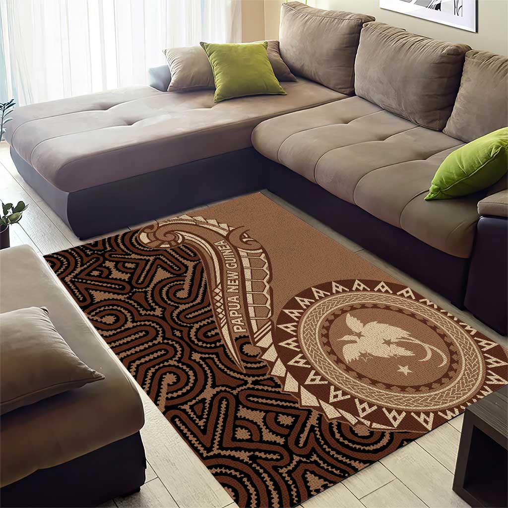 Papua New Guinea Oro Tapa Motif Area Rug Classic LT7 - Polynesian Pride