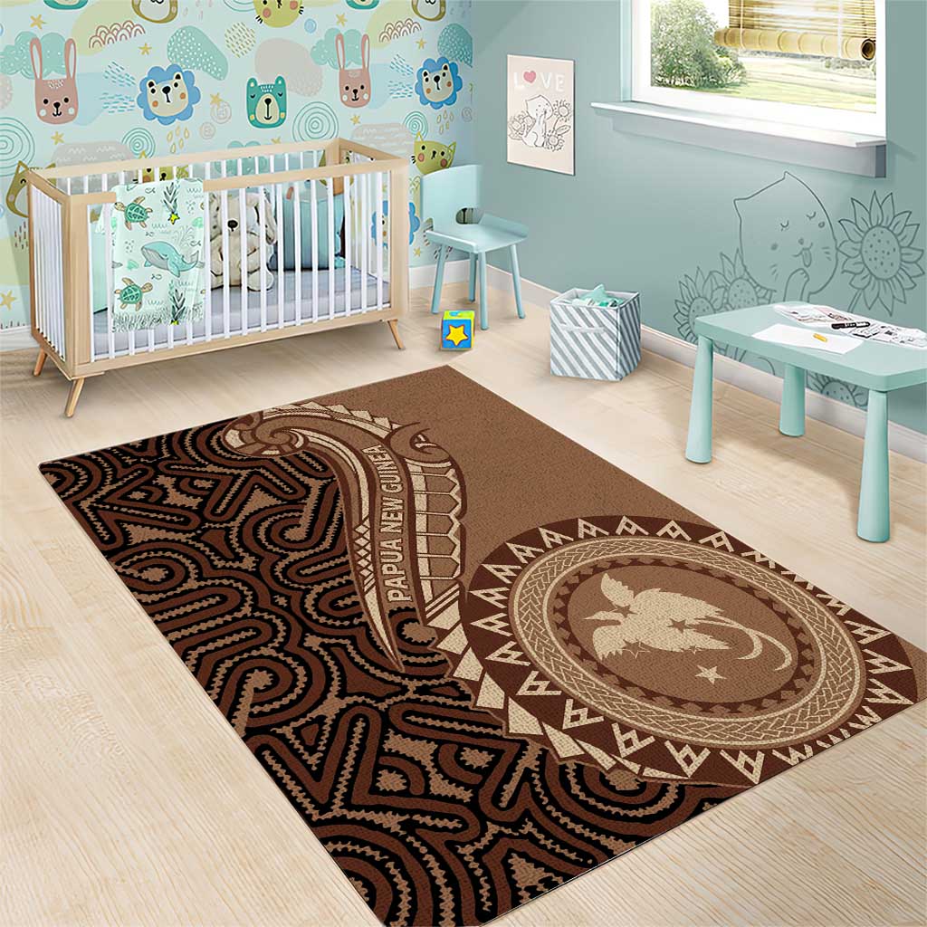 Papua New Guinea Oro Tapa Motif Area Rug Classic LT7 - Polynesian Pride