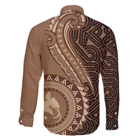 Papua New Guinea Oro Tapa Motif Family Matching Off Shoulder Maxi Dress and Hawaiian Shirt Classic LT7 - Polynesian Pride