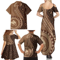 Papua New Guinea Oro Tapa Motif Family Matching Summer Maxi Dress and Hawaiian Shirt Classic LT7 - Polynesian Pride