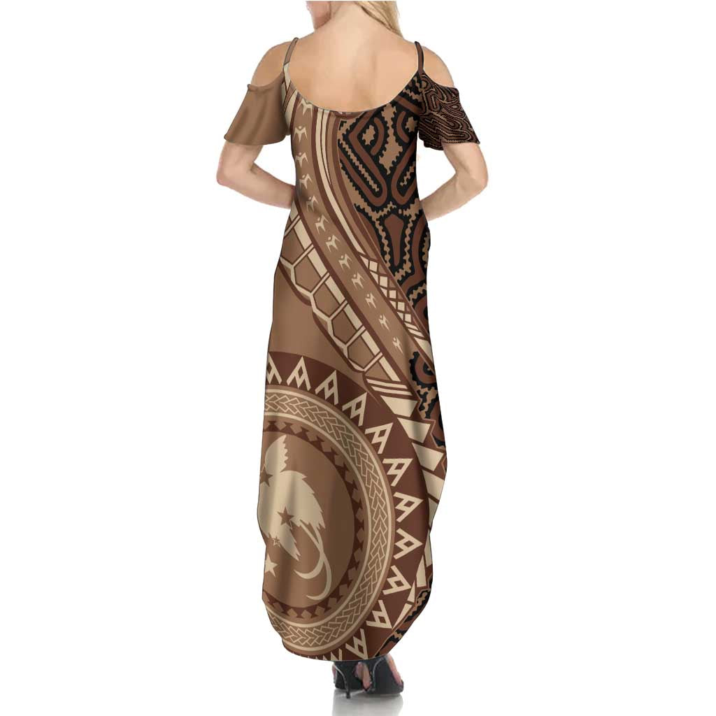 Papua New Guinea Oro Tapa Motif Family Matching Summer Maxi Dress and Hawaiian Shirt Classic LT7 - Polynesian Pride