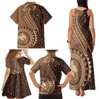 Papua New Guinea Oro Tapa Motif Family Matching Tank Maxi Dress and Hawaiian Shirt Classic LT7 - Polynesian Pride