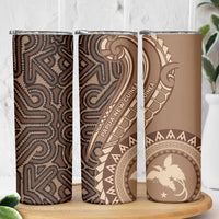 Papua New Guinea Oro Tapa Motif Skinny Tumbler Classic LT7 - Polynesian Pride