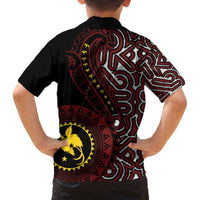 Papua New Guinea Oro Tapa Motif Family Matching Off The Shoulder Long Sleeve Dress and Hawaiian Shirt Special LT7 - Polynesian Pride