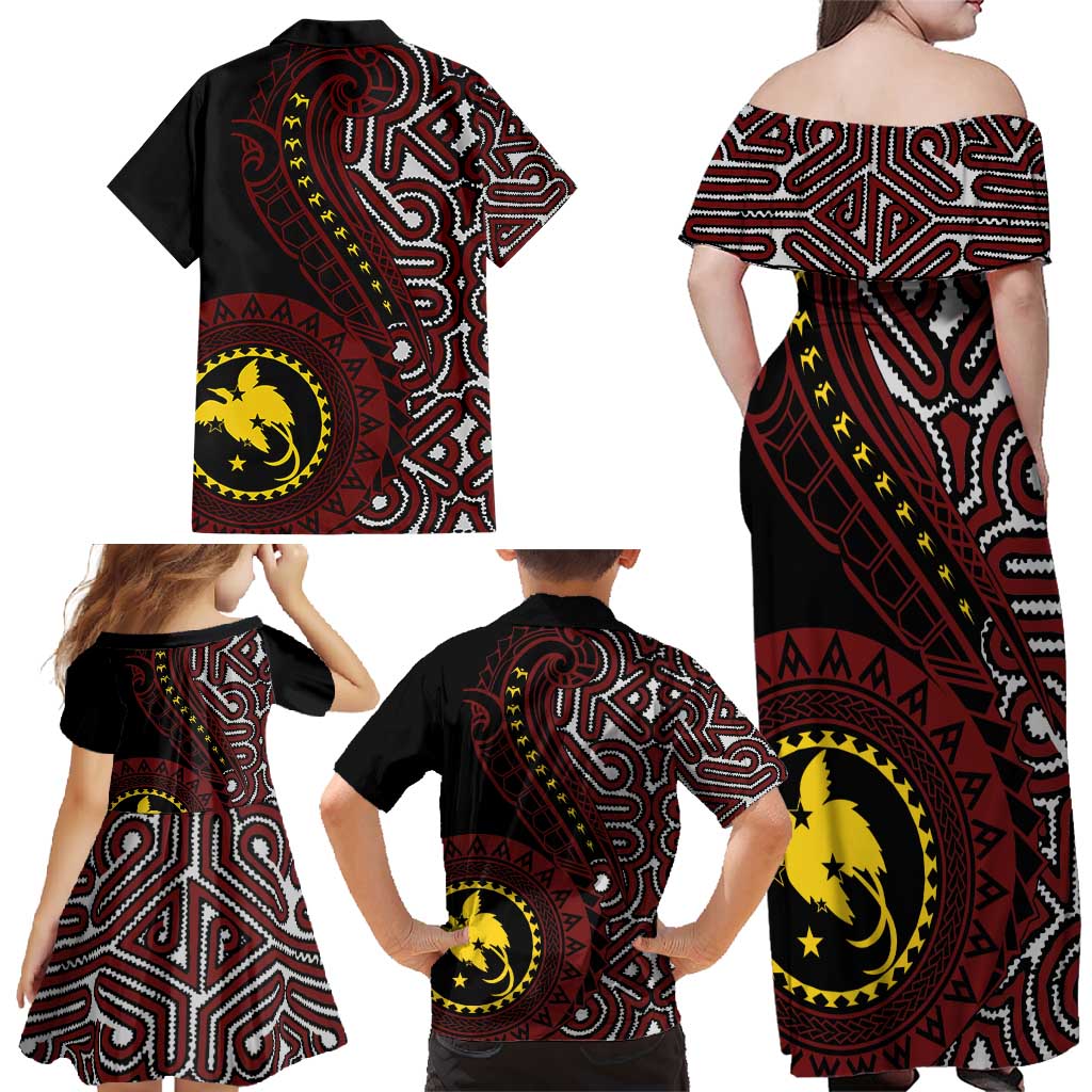 Papua New Guinea Oro Tapa Motif Family Matching Off Shoulder Maxi Dress and Hawaiian Shirt Special LT7 - Polynesian Pride