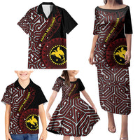 Papua New Guinea Oro Tapa Motif Family Matching Puletasi and Hawaiian Shirt Special LT7 - Polynesian Pride