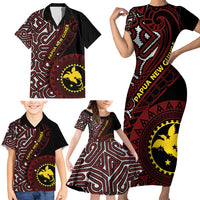 Papua New Guinea Oro Tapa Motif Family Matching Short Sleeve Bodycon Dress and Hawaiian Shirt Special LT7 - Polynesian Pride