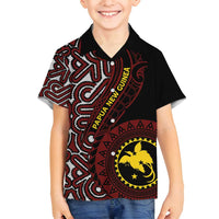 Papua New Guinea Oro Tapa Motif Family Matching Summer Maxi Dress and Hawaiian Shirt Special LT7 Son's Shirt Black - Polynesian Pride