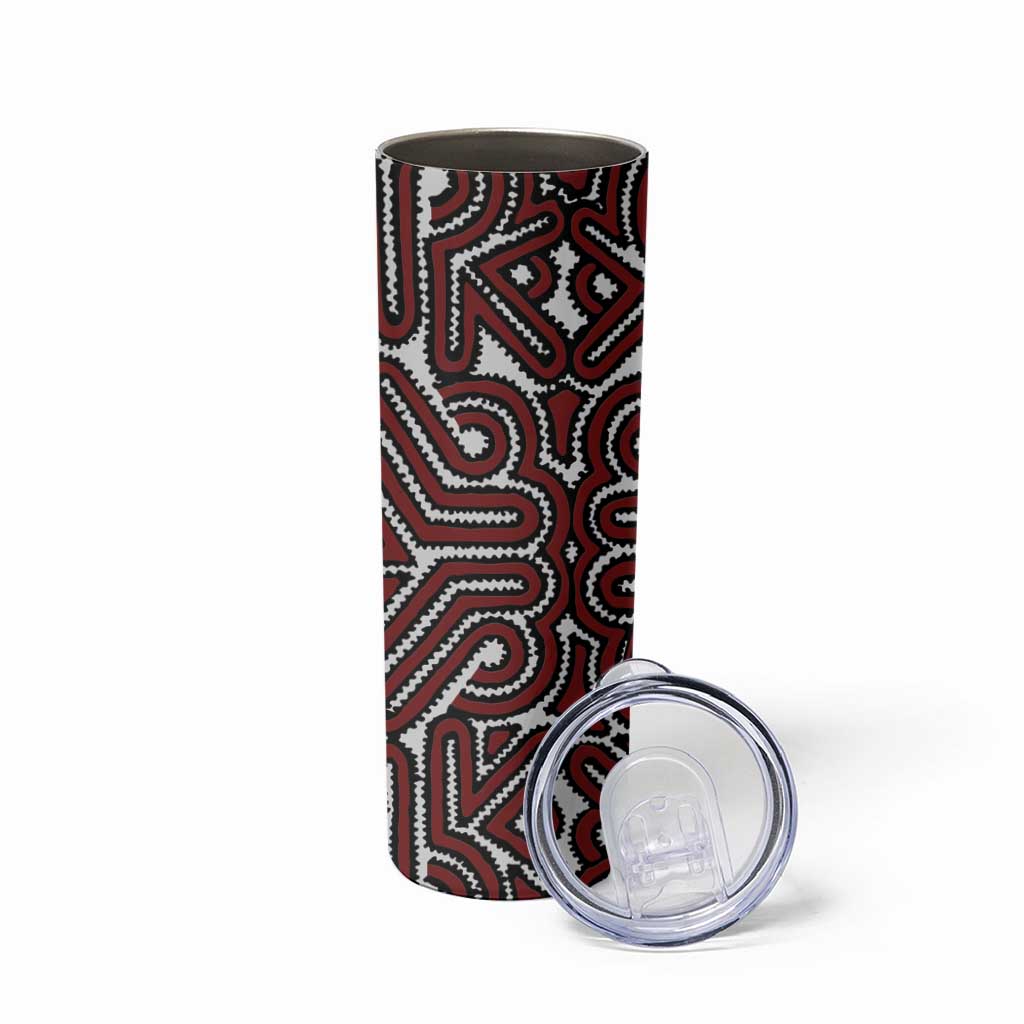 Papua New Guinea Oro Tapa Motif Skinny Tumbler Special LT7 - Polynesian Pride