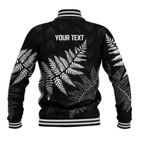 New Zealand Lawn Bowls Personalized Baseball Jacket Wrap-Around Silver Fern LT7 - Polynesian Pride