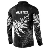 New Zealand Lawn Bowls Personalized Button Sweatshirt Wrap-Around Silver Fern LT7 - Polynesian Pride