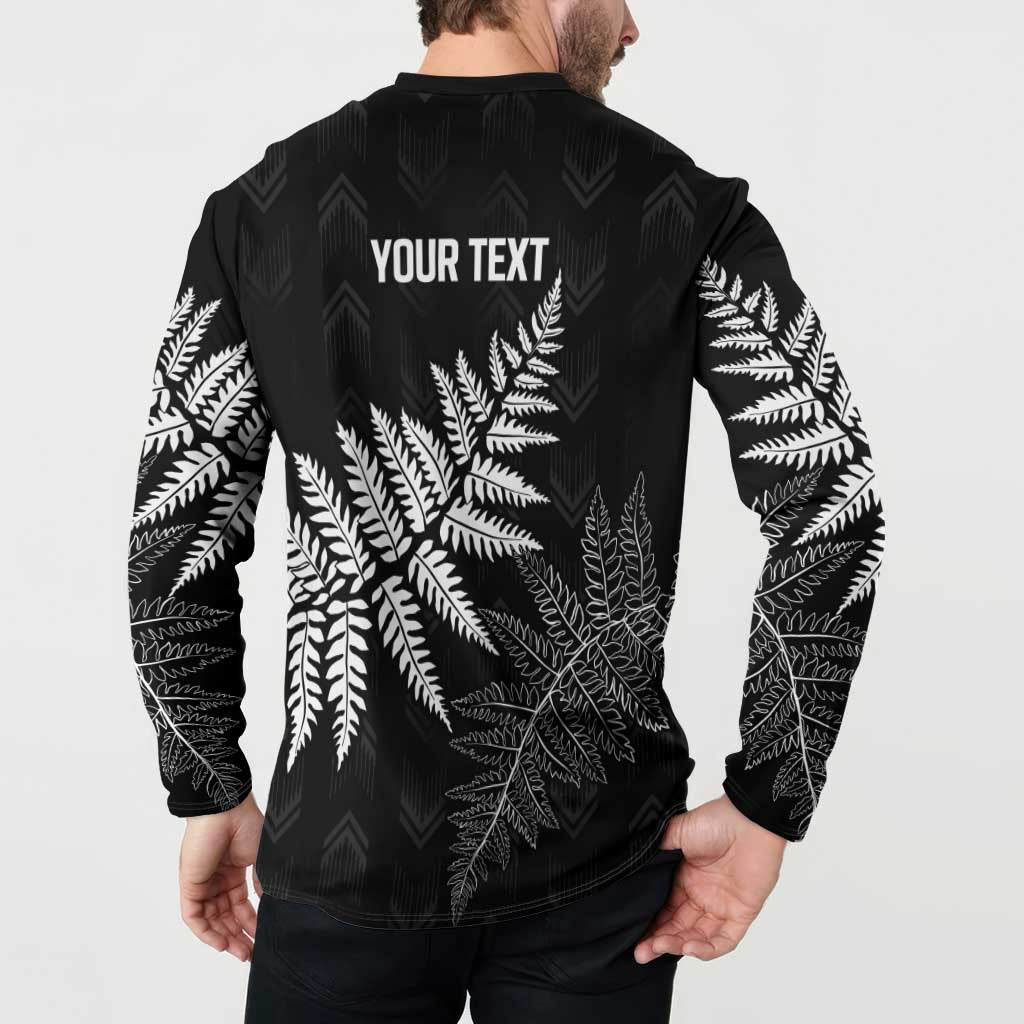 New Zealand Lawn Bowls Personalized Button Sweatshirt Wrap-Around Silver Fern LT7 - Polynesian Pride