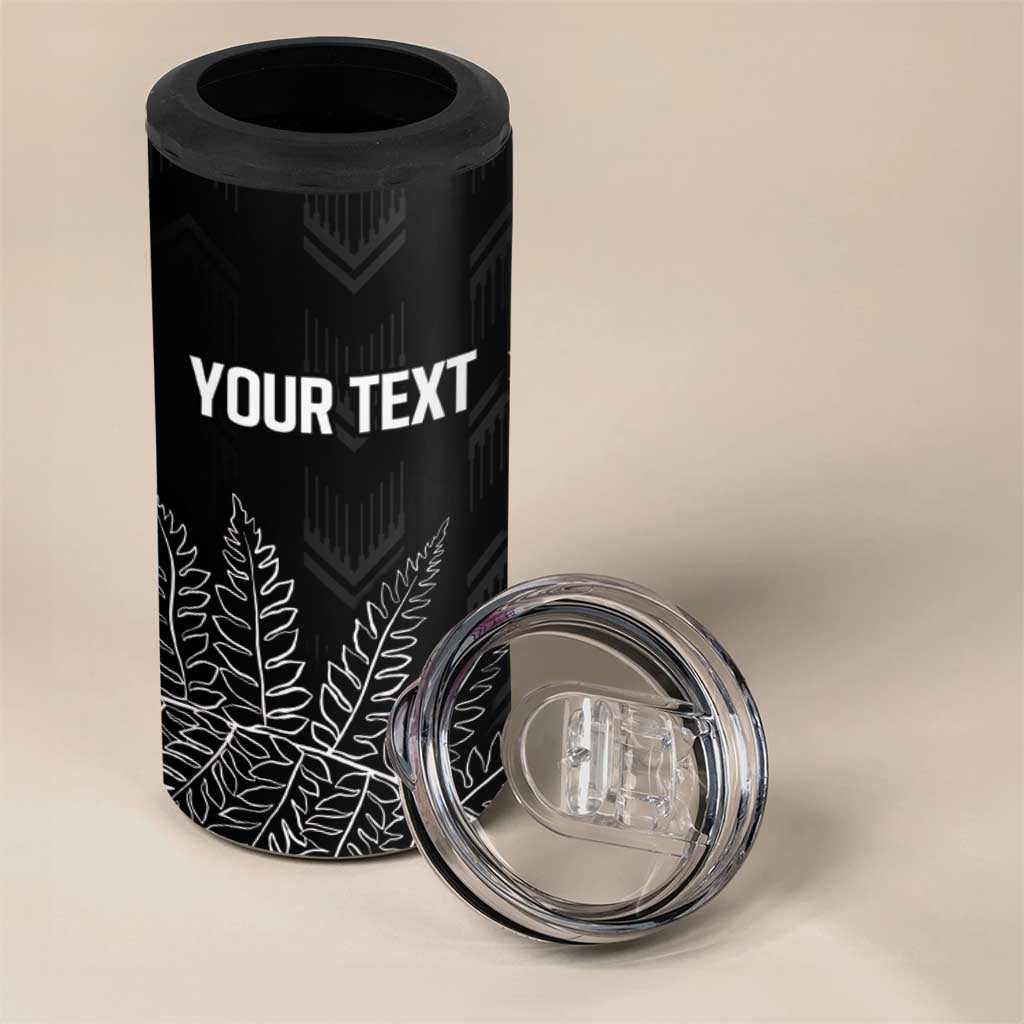 New Zealand Lawn Bowls Personalized 4 in 1 Can Cooler Tumbler Wrap-Around Silver Fern - Polynesian Pride