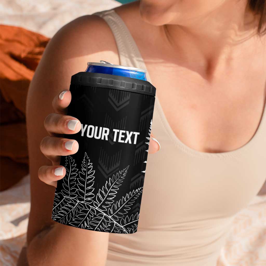 New Zealand Lawn Bowls Personalized 4 in 1 Can Cooler Tumbler Wrap-Around Silver Fern - Polynesian Pride