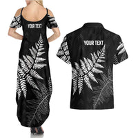 New Zealand Lawn Bowls Personalized Couples Matching Summer Maxi Dress and Hawaiian Shirt Wrap-Around Silver Fern LT7 - Polynesian Pride
