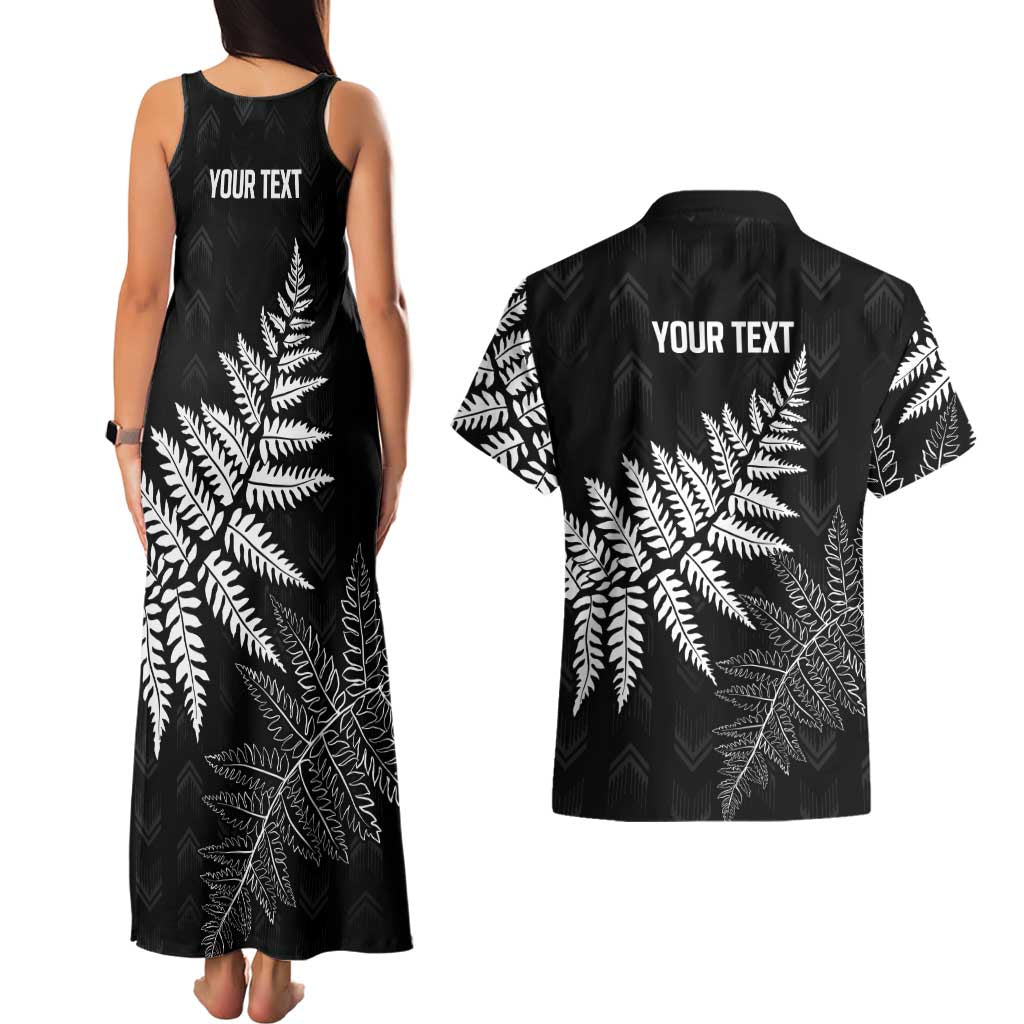 New Zealand Lawn Bowls Personalized Couples Matching Tank Maxi Dress and Hawaiian Shirt Wrap-Around Silver Fern LT7 - Polynesian Pride