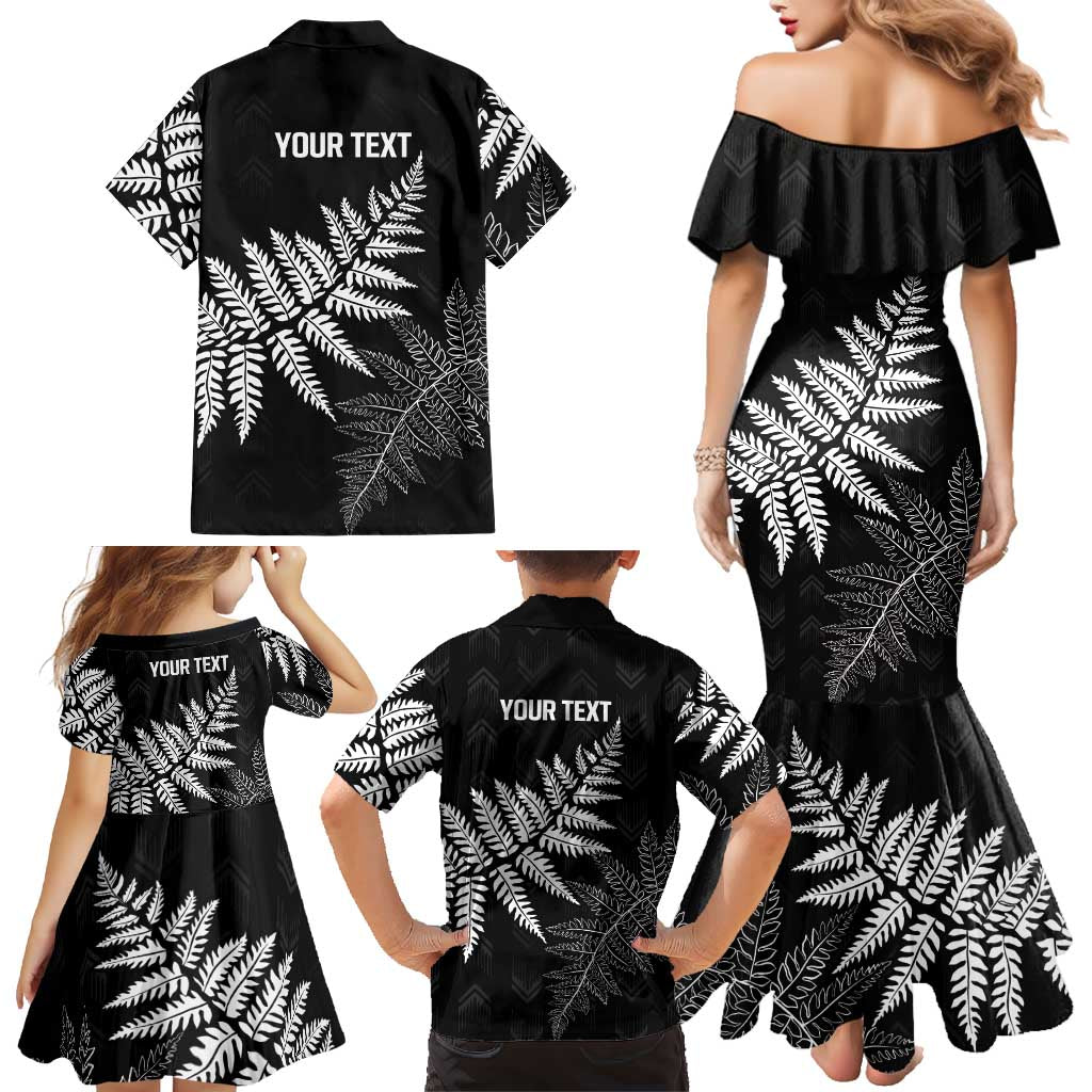 New Zealand Lawn Bowls Personalized Family Matching Mermaid Dress and Hawaiian Shirt Wrap-Around Silver Fern LT7 - Polynesian Pride