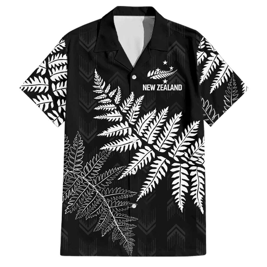 New Zealand Lawn Bowls Personalized Family Matching Off Shoulder Maxi Dress and Hawaiian Shirt Wrap-Around Silver Fern LT7 Dad's Shirt - Short Sleeve Black - Polynesian Pride