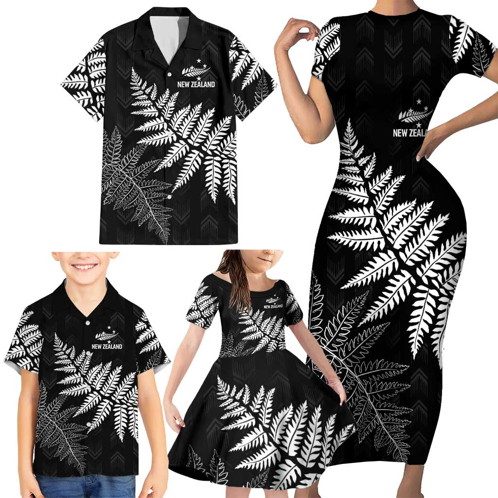 New Zealand Lawn Bowls Personalized Family Matching Short Sleeve Bodycon Dress and Hawaiian Shirt Wrap-Around Silver Fern LT7 - Polynesian Pride