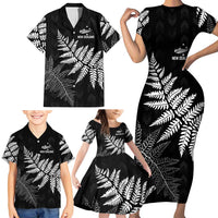 New Zealand Lawn Bowls Personalized Family Matching Short Sleeve Bodycon Dress and Hawaiian Shirt Wrap-Around Silver Fern LT7 - Polynesian Pride