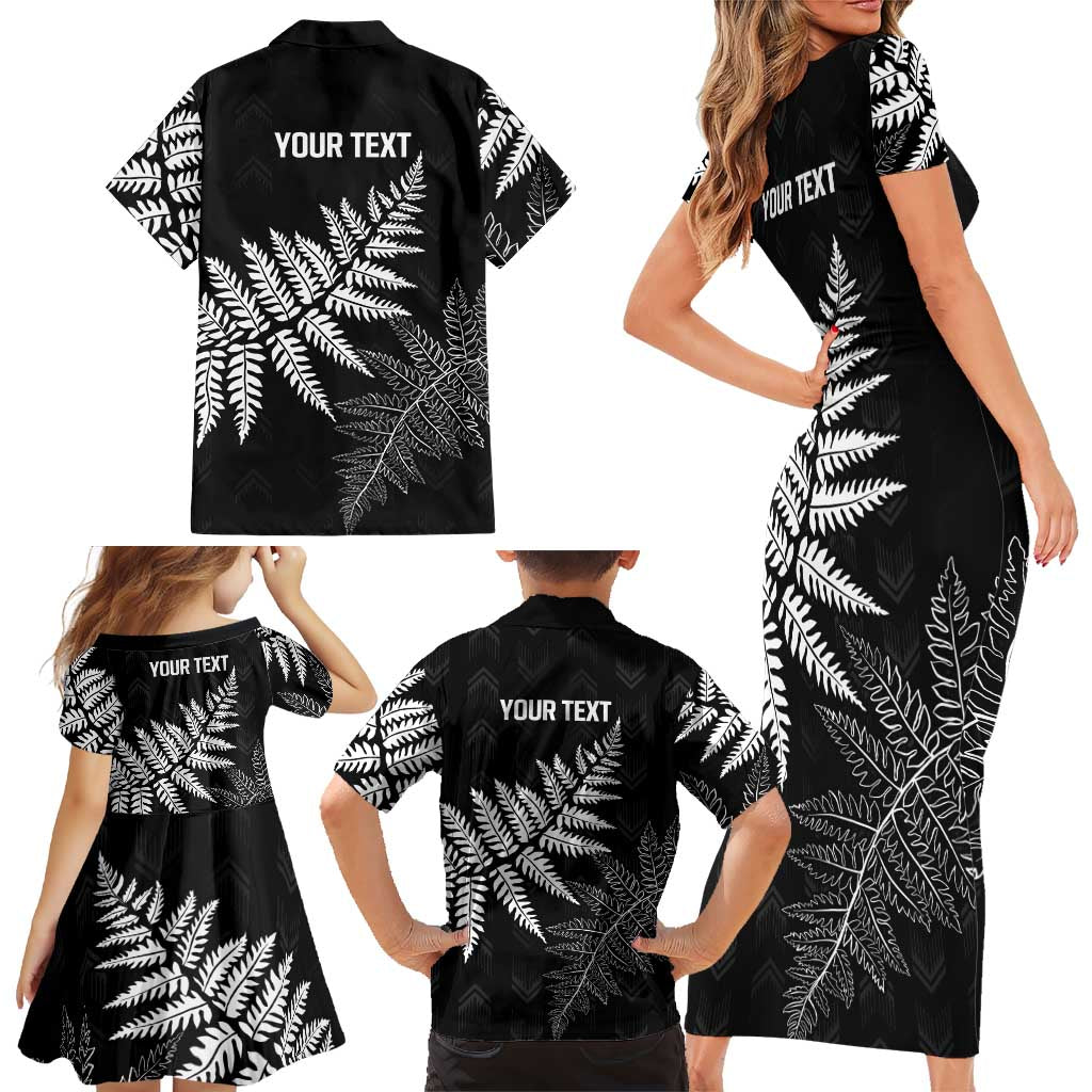 New Zealand Lawn Bowls Personalized Family Matching Short Sleeve Bodycon Dress and Hawaiian Shirt Wrap-Around Silver Fern LT7 - Polynesian Pride