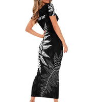 New Zealand Lawn Bowls Personalized Family Matching Short Sleeve Bodycon Dress and Hawaiian Shirt Wrap-Around Silver Fern LT7 - Polynesian Pride
