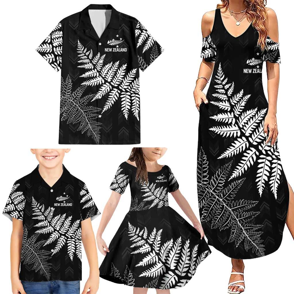 New Zealand Lawn Bowls Personalized Family Matching Summer Maxi Dress and Hawaiian Shirt Wrap-Around Silver Fern LT7 - Polynesian Pride