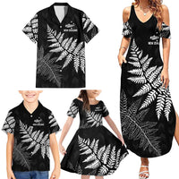 New Zealand Lawn Bowls Personalized Family Matching Summer Maxi Dress and Hawaiian Shirt Wrap-Around Silver Fern LT7 - Polynesian Pride
